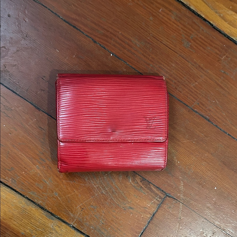 Louis Vuitton Red Epi compact wallet